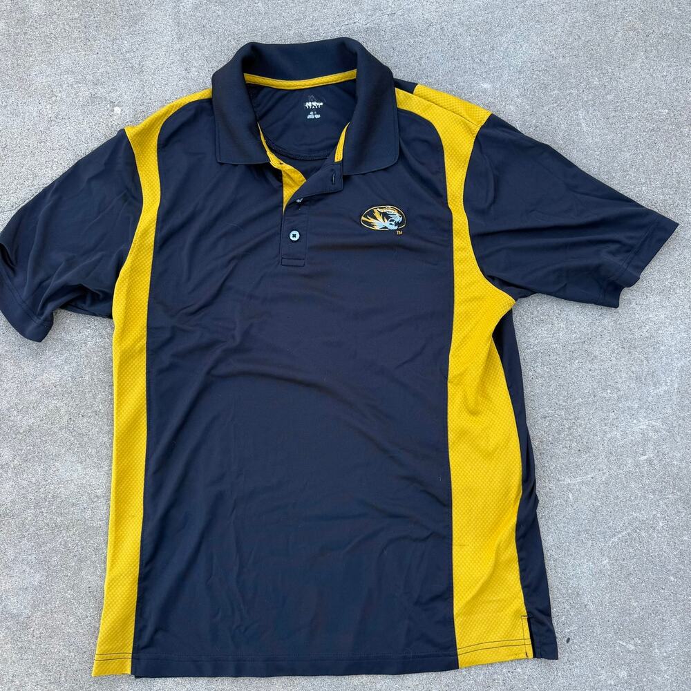 Mizzou Tigers‎ Polo Shirt - Black & Gold - Size Large